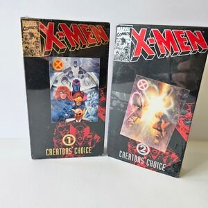 Vtg X-MEN Creators Choice 1 & 2 VHS Tapes SEALED - 1993 Pizza Hut Marvel Comics